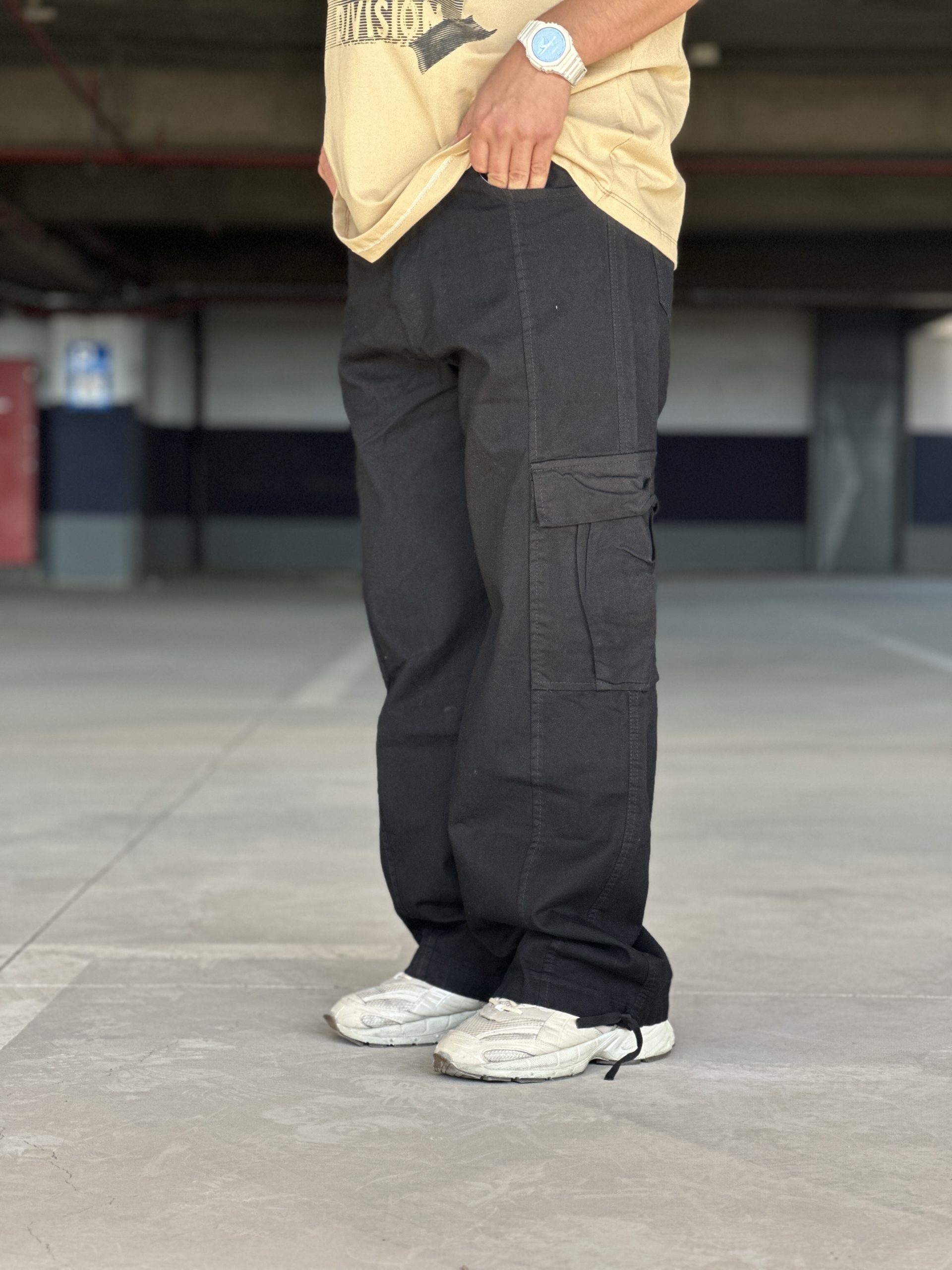 شلوار کارگو کتان خارجی