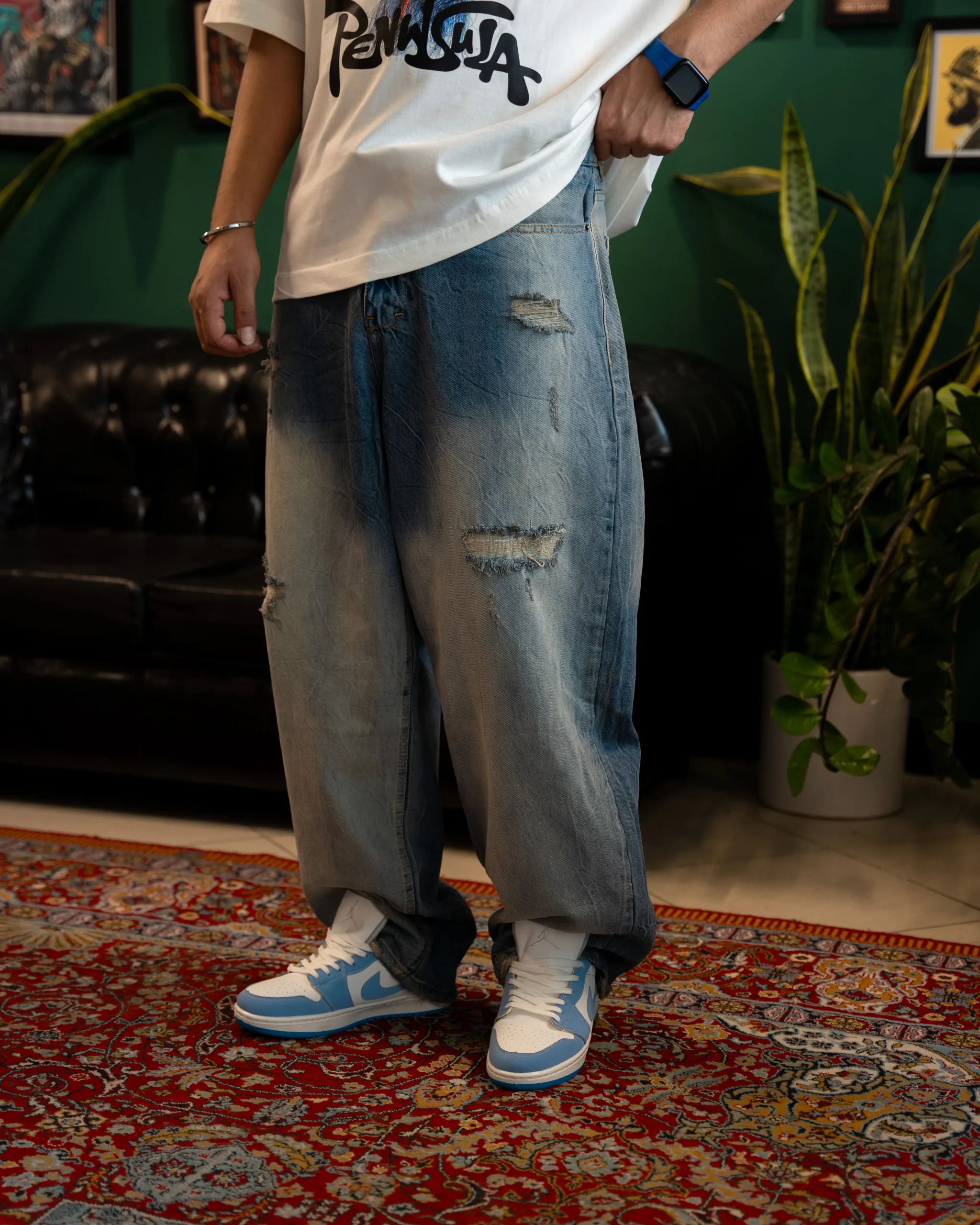 شلوار بگ بالنی زابدار مردانه